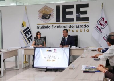 Firma de convenio de colaboración con el Instituto Electoral del Estado de Puebla
